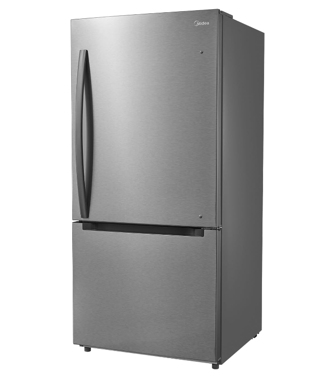 Midea MRB19B5AST 18.7 Cu.Ft Bottom Mount Frost-Free Refrigerator, Stainless Steel