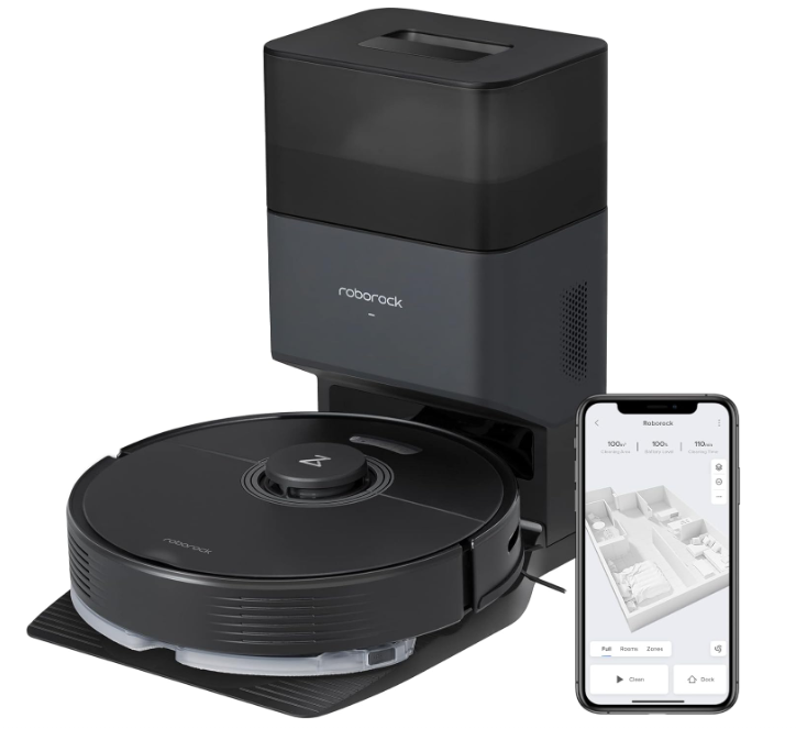 Roborock Q7 Max+ Robot Vacuum and Mop with Auto-Empty Dock Pure, Hands-Free Cleaning for up to 7 Weeks, APP-Controlled Mopping, 4200Pa Suction, No-Mop&No-Go Zones, 180mins Runtime, Works with Alexa