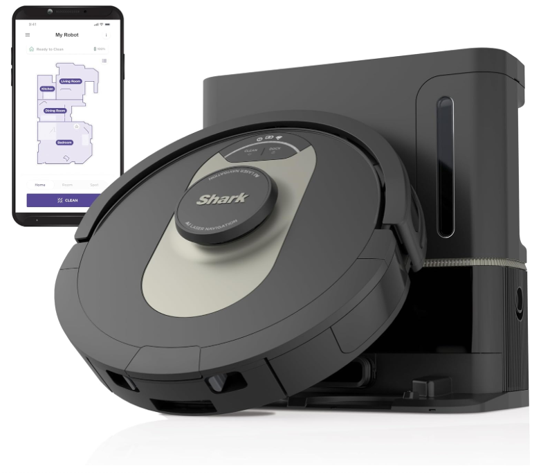 Shark AV2501AE AI Robot Vacuum with XL HEPA Self-Empty Base, Bagless, 60-Day Capacity, LIDAR Navigation, Perfect for Pet Hair, Compatible with Alexa, Wi-Fi Connected, Carpet & Hard Floor, Black